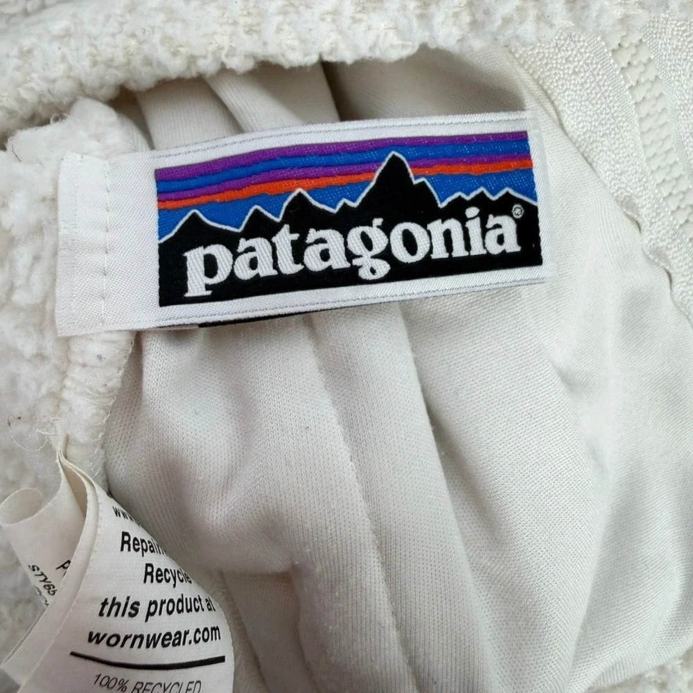 Patagonia Girls Los Gatos Fleece Vest Birch White Full Zip Size M 10